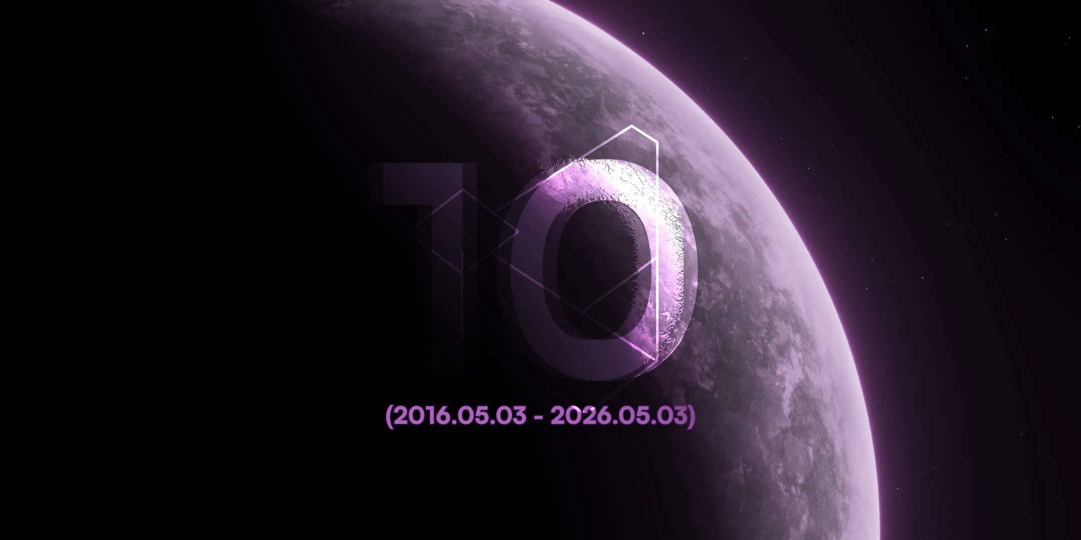 Space background with anniversary text